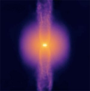 Instantâneo de uma simulação STARFORGE