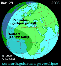 Início do eclipse de 29/mar/2006 Início do eclipse
