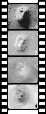 A transformação da Face: Fotos: Viking(1) e Global Mars Surveyor(2 - 4) Desmascarando a Face de Marte