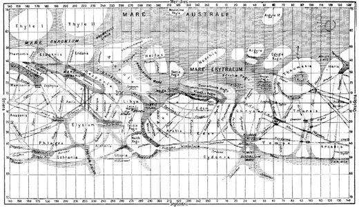Mapa de Marte de Schiaparelli Mapa de Marte